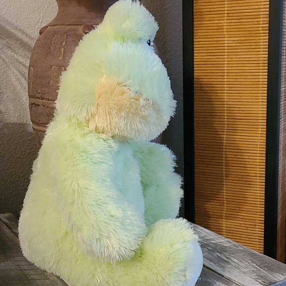 NWOT  SOFT PLUSH GREEN YELLOW FROG STUFFED ANIMAL - Picture 8 of 16